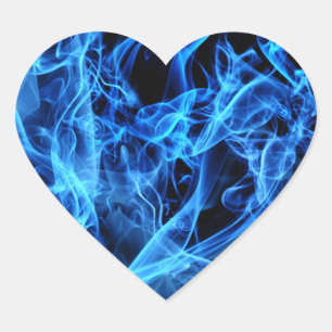 Blue Abstract Heart Sticker