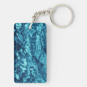 Blue Abstract Key Ring