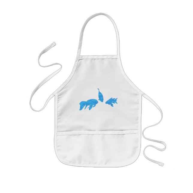 Blue Abstract Koi Fish Aprons for Kids (Front)