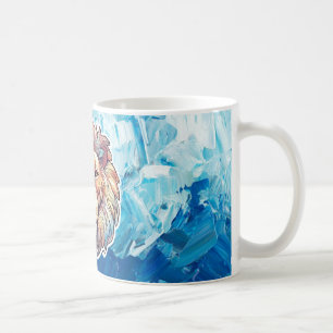 Blue abstract lion head  coffee mug