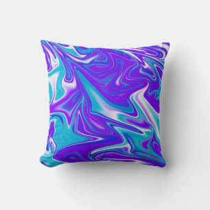 Blue Abstract Marbleised Sky, Throw Cushion. Cushion