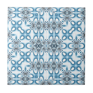 Blue Abstract Mirrors Tile