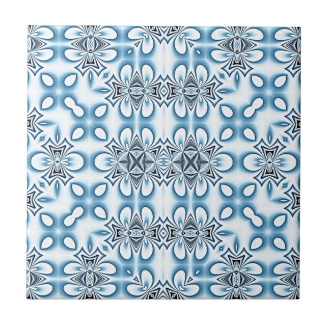 Blue Abstract Mirrors Tile (Front)