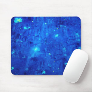 Blue Abstract Neon Outer Space Mouse Mat