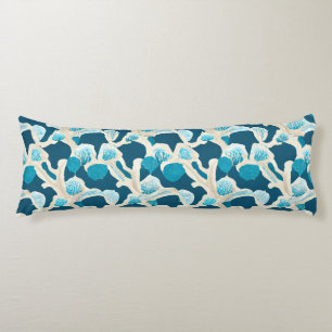 Blue Abstract Ocean Floor Coastal Pattern Body Cushion