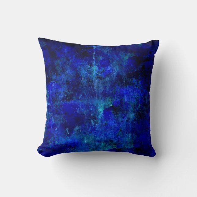 Blue Abstract Painting - Abstract Fine Art Cushion (Front)