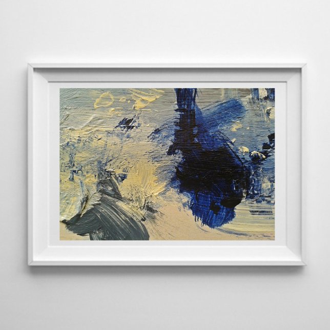 Blue Abstract Painting Art Poster (Art with white frame example.)