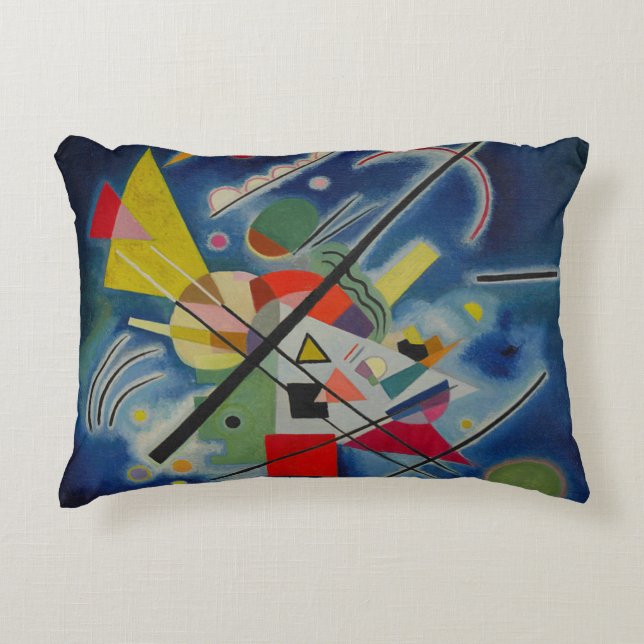 Blue Abstract Painting by Wassily Kandinsky Decorative Cushion (Front)