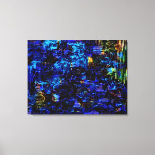 Blue abstract  painting canvas print