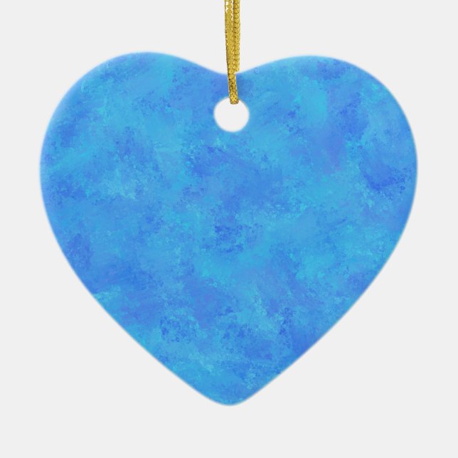 Blue Abstract Pattern  Ceramic Tree Decoration (Front)