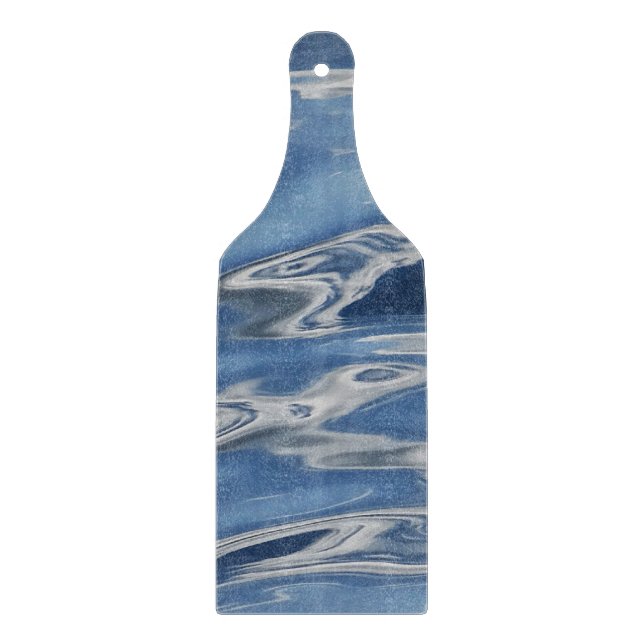 Blue abstract pattern cutting board (Front)