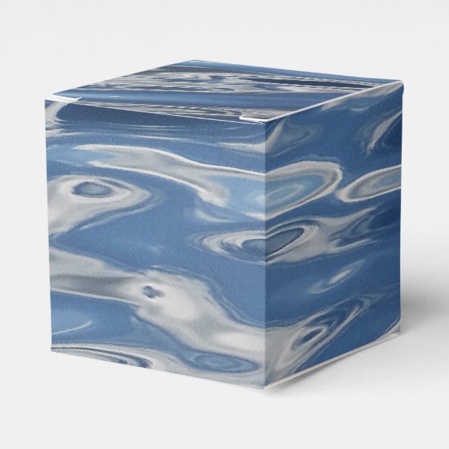 Blue abstract pattern favour box (Front Side)