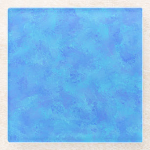 Blue Abstract Pattern Glass Coaster