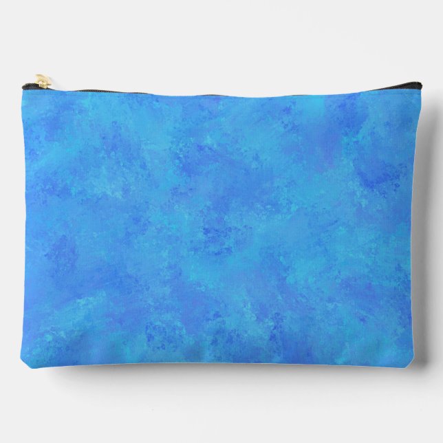 Blue Abstract Pattern Large Accessory Pouch (Front)