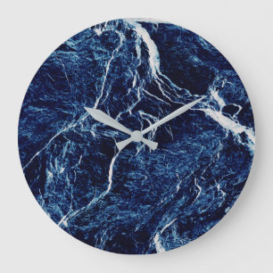 Blue Abstract Pattern Large Clock