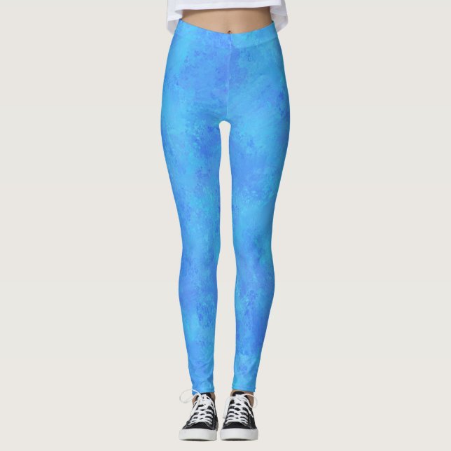 Blue Abstract Pattern  Leggings (Front)