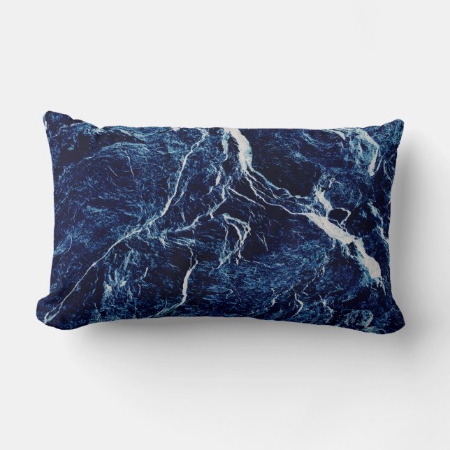 Blue Abstract Pattern Lumbar Cushion (Front)