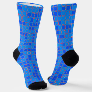 Blue Abstract Pattern  Socks