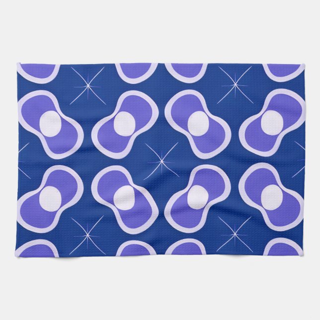 Blue Abstract Pattern Tea Towel (Horizontal)