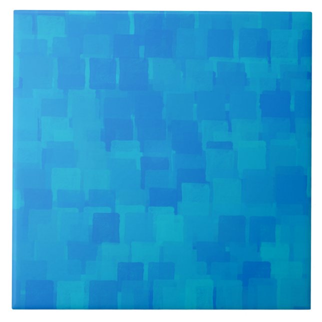 Blue Abstract Pattern Tile (Front)