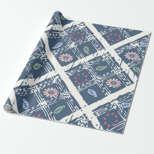 Blue Abstract Pattern Wrapping Paper