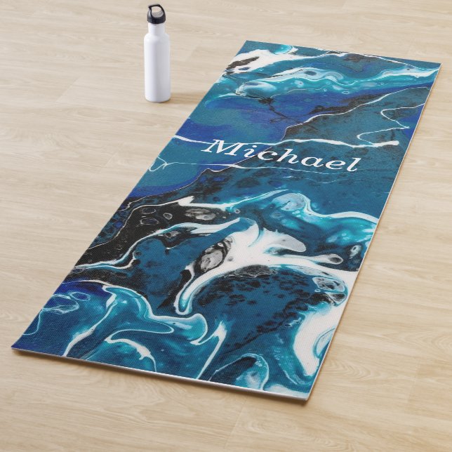 Blue Abstract Personalised Yoga Mat (In Situ)
