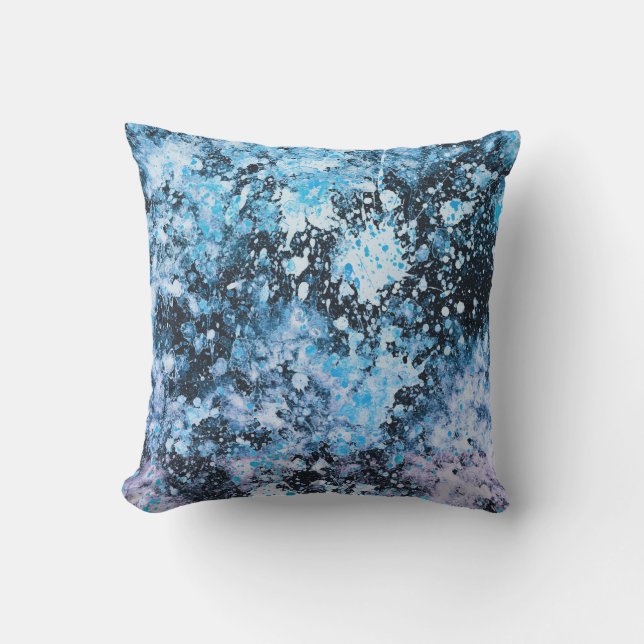 Blue abstract pillow (Front)