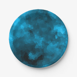 Blue abstract polygonal background paper plate