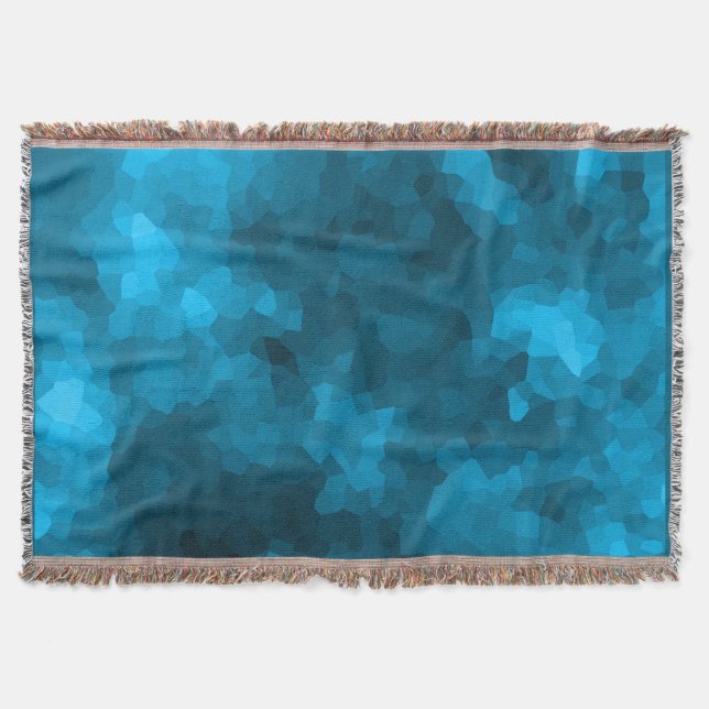 Blue abstract polygonal background throw blanket (Front)