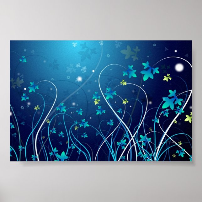 Blue Abstract Poster (Front)