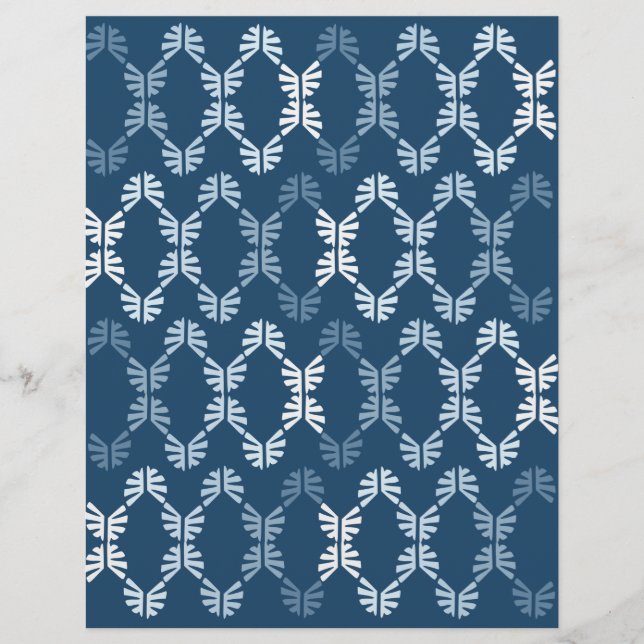 Blue Abstract Scrapbook Paper (Front)