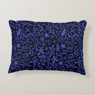 blue abstract seamless pattern decorative cushion