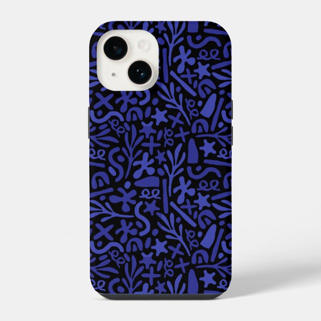 blue abstract seamless pattern iPhone case (Back)