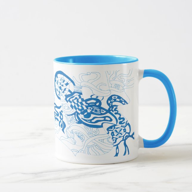 "Blue" abstract sketch Mug (Right)