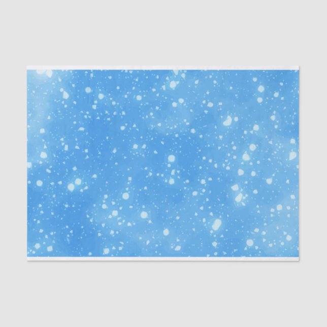 Blue Abstract Sky Background with White Snowflake Tissue Paper (Front)
