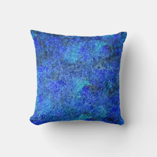 Blue Abstract Stone Painting - Abstract Fine Art Cushion