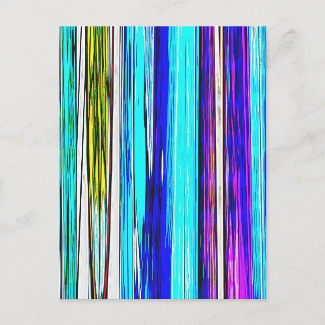 Blue Abstract Stripes 606 Postcard (Front)