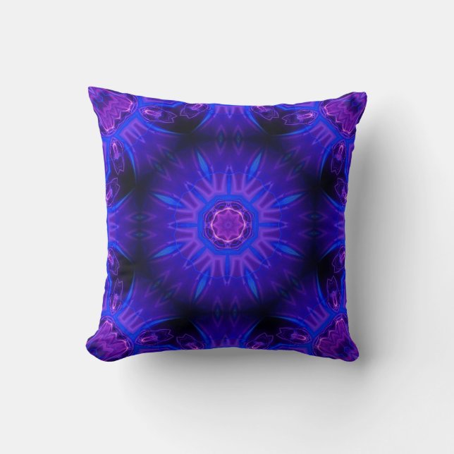 Blue Abstract Throw Pillow (Front)