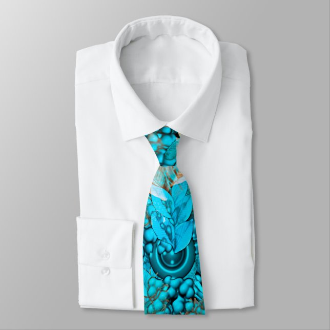 Blue Abstract Tie (Tied)