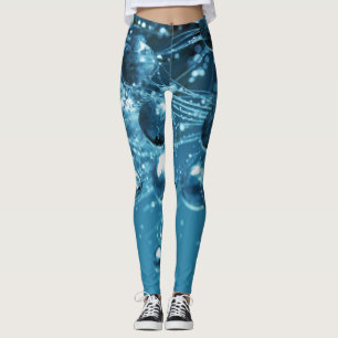 Blue Abstract Water Droplet  Leggings