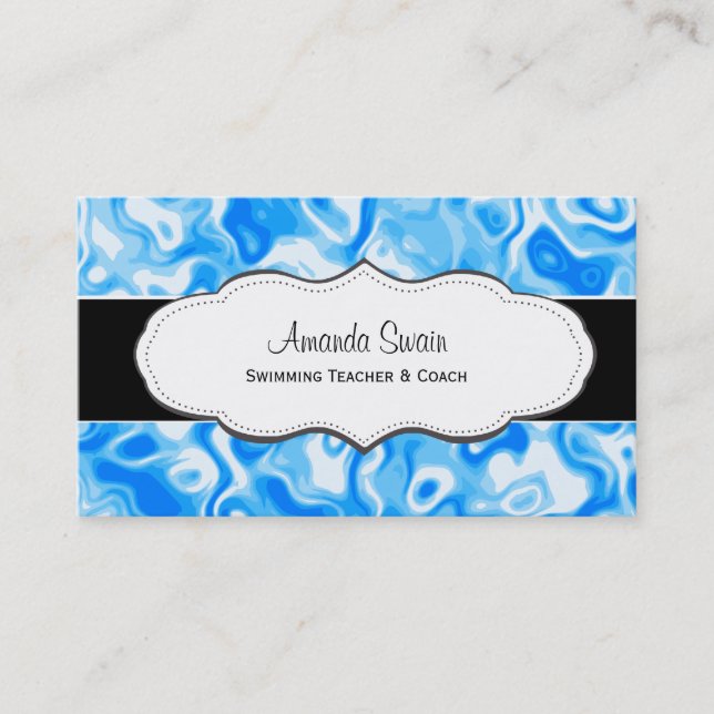 Blue abstract water texture Business Cards (Front)