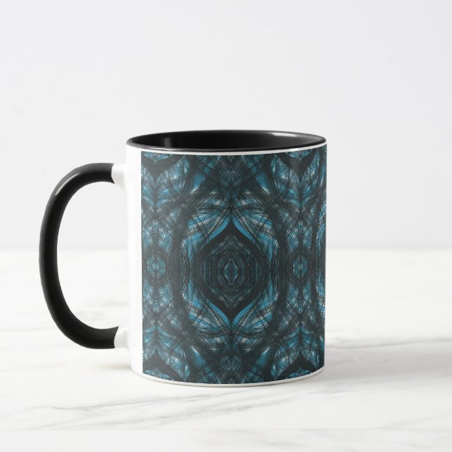 Blue Abstract Watercolor Art Mug (Left)