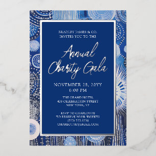 Blue Abstract Watercolor Charity Event Gala Party