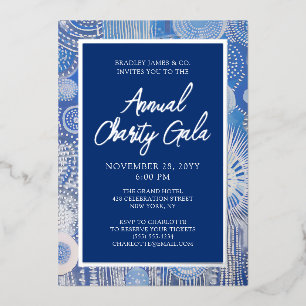 Blue Abstract Watercolor Charity Event Gala Party