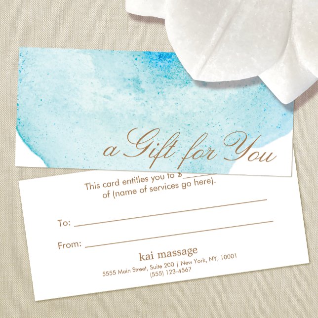 Blue Abstract Watercolor Gift Certificate (Creator Uploaded)