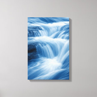 Blue Abstract Waterfall Flow Canvas Print