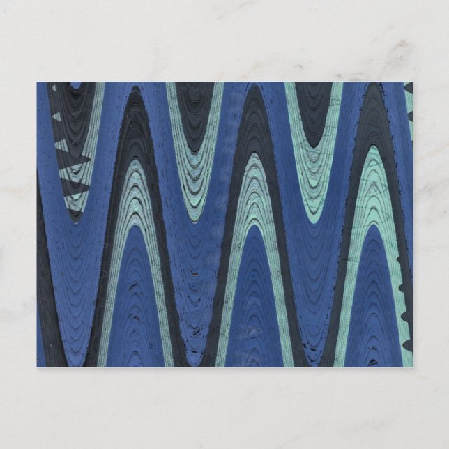 blue abstract wave postcard (Front)