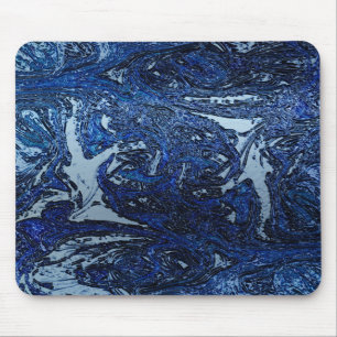 Blue Abstract Wave Splash Cool Urban Art Mouse Mat