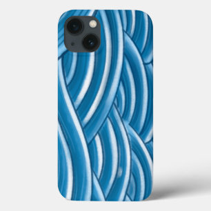 Blue Abstract Waves & Flowing Lines Pattern Phone iPhone 13 Case