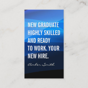 Blue Abstract Waves   Newly Graduate Business Card